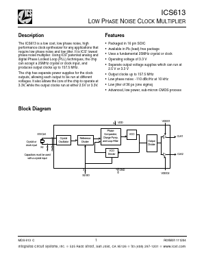 ICS613 Datasheet PDF Integrated Circuit Systems