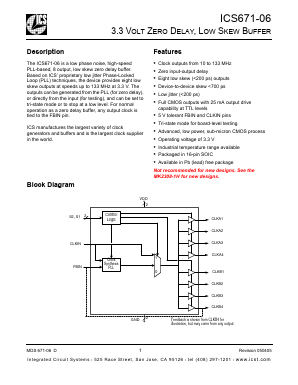ICS671-06 Datasheet PDF Integrated Circuit Systems