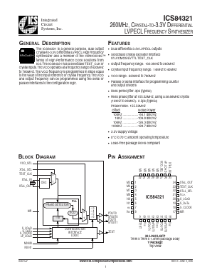 ICS84321AYLFT Datasheet PDF Integrated Circuit Systems