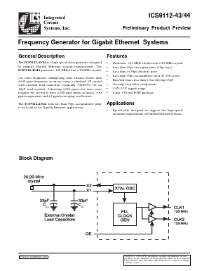 ICS9112-43 Datasheet PDF Integrated Circuit Systems