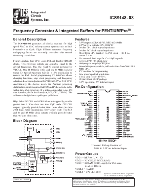 ICS9148-08-PPP Datasheet PDF Integrated Circuit Systems