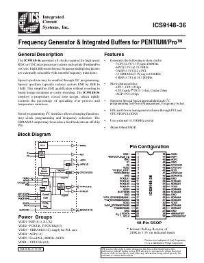 ICS9148YF-36 Datasheet PDF Integrated Circuit Systems