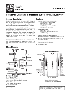 ICS9148YF-82 Datasheet PDF Integrated Circuit Systems