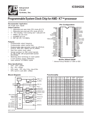 ICS94228FLF-T Datasheet PDF Integrated Circuit Systems