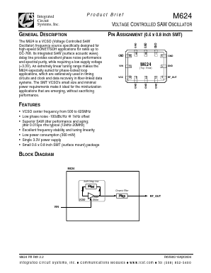 M624 Datasheet PDF Integrated Circuit Systems