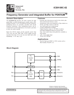 ICS9159C-02 Datasheet PDF Integrated Circuit Systems
