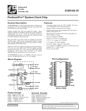 ICS9148F-10 Datasheet PDF Integrated Circuit Systems