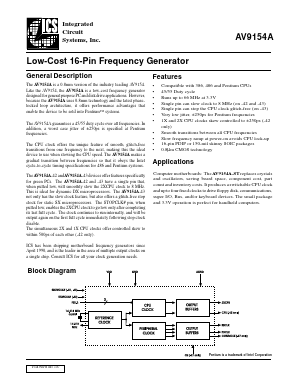 AV9154A-10CS16 Datasheet PDF Integrated Circuit Systems