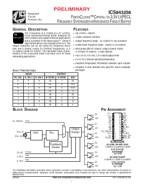 ICS843256AMLF Datasheet PDF Integrated Circuit Systems