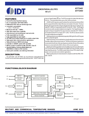 IDT72401L15P8 Datasheet PDF Integrated Device Technology