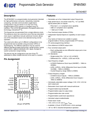 5P49V5901BDDDNLGI Datasheet PDF Integrated Device Technology