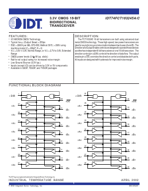 IDT74FCT163245A Datasheet PDF Integrated Device Technology