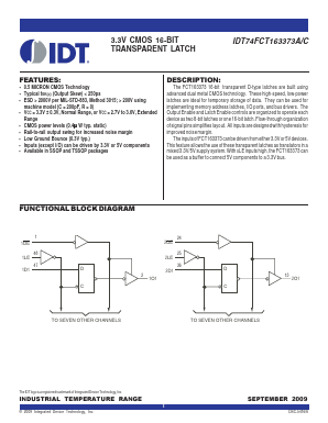 IDT74FCT163373APVG Datasheet PDF Integrated Device Technology
