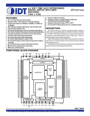 IDT72V71643 Datasheet PDF Integrated Device Technology