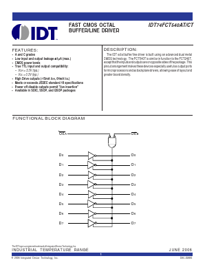 IDT74FCT540CT Datasheet PDF Integrated Device Technology
