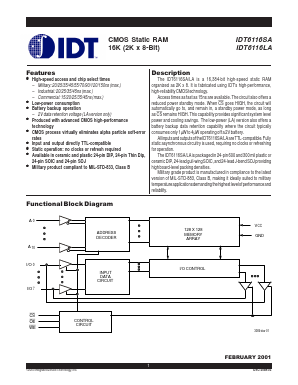 6116SA70 Datasheet PDF Integrated Device Technology