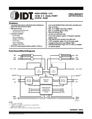 IDT70V15S15PFI Datasheet PDF Integrated Device Technology
