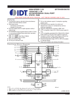 IDT70V657S Datasheet PDF Integrated Device Technology