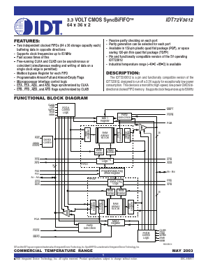 IDT72V3612L20PQF Datasheet PDF Integrated Device Technology