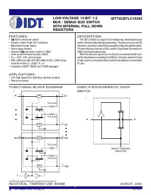 IDT74CBTLV16292PV Datasheet PDF Integrated Device Technology