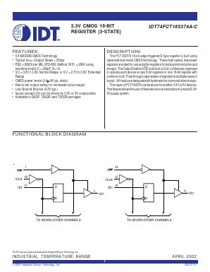 IDT74FCT163374CPF Datasheet PDF Integrated Device Technology