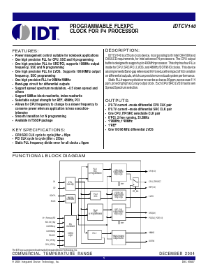 IDTCV140 Datasheet PDF Integrated Device Technology