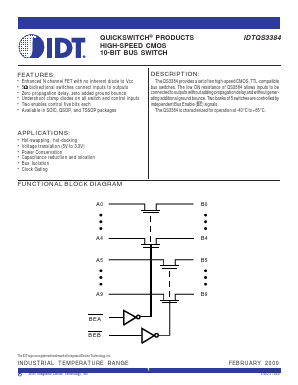 IDTQS3384Q Datasheet PDF Integrated Device Technology