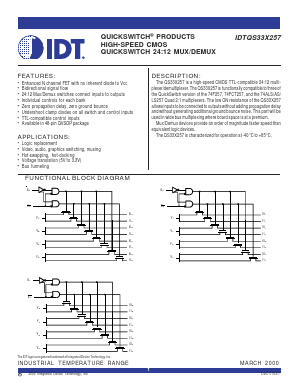 IDTQS33X257Q1 Datasheet PDF Integrated Device Technology