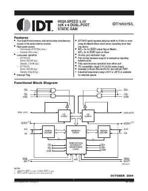 IDT70V07L35J Datasheet PDF Integrated Device Technology
