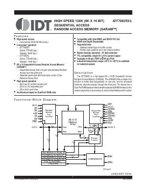 IDT70825L45PF Datasheet PDF Integrated Device Technology