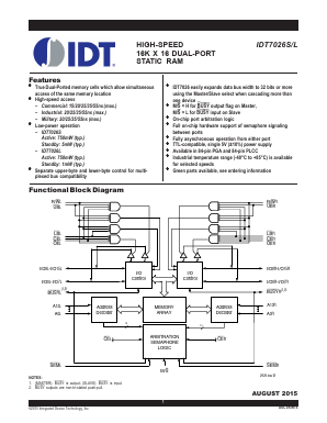IDT7026L35J Datasheet PDF Integrated Device Technology