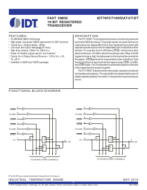 FCT16952AT Datasheet PDF Integrated Device Technology