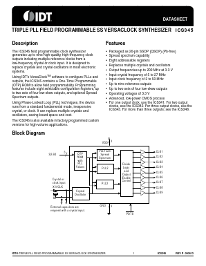 345R-XXLFT Datasheet PDF Integrated Device Technology