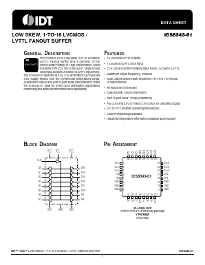ICS8343-01 Datasheet PDF Integrated Device Technology