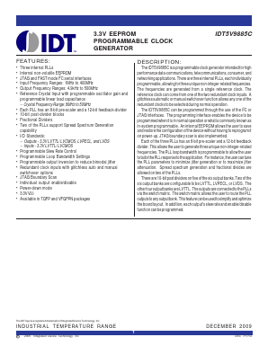 IDT5V9885C Datasheet PDF Integrated Device Technology