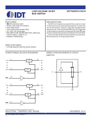 IDT74CBTLV16210PAG Datasheet PDF Integrated Device Technology