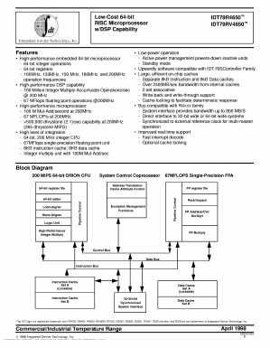 IDT79R4650200MSI Datasheet PDF Integrated Device Technology