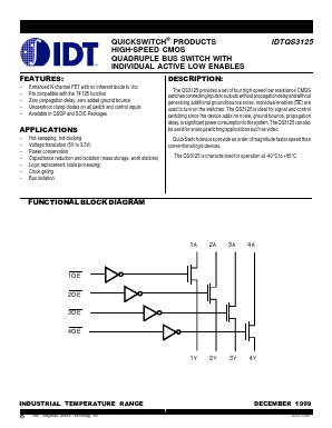 IDTQS3125DC Datasheet PDF Integrated Device Technology