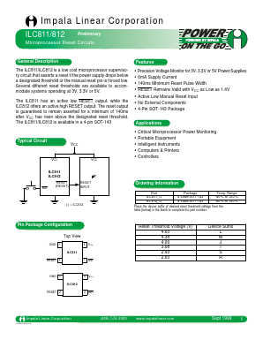 ILC812R Datasheet PDF Impala Linear Corporation