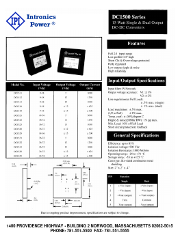 DC1500 Datasheet PDF Intronics Power, Inc.