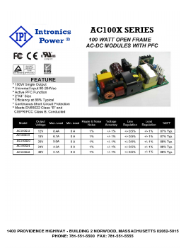 AC100X Datasheet PDF Intronics Power, Inc.