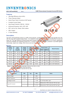 EUC-120T105SV Datasheet PDF Inventronics Inc.