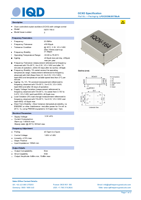 LFOCXO063817 Datasheet PDF IQD Frequency Products Ltd