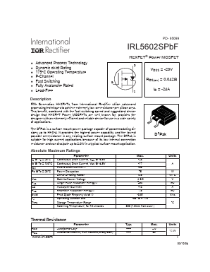 IRL5602SPBF Datasheet PDF International Rectifier