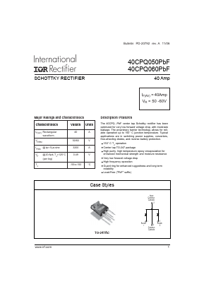 40CPQ060 Datasheet PDF International Rectifier