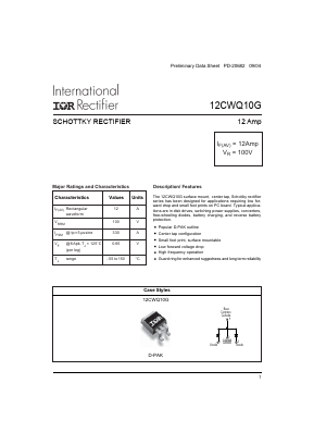 12CWQ10GTRRPBF Datasheet PDF International Rectifier