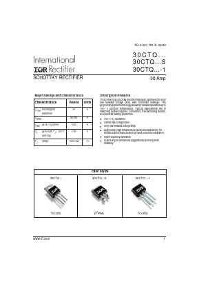 30CTQ060-1 Datasheet PDF International Rectifier