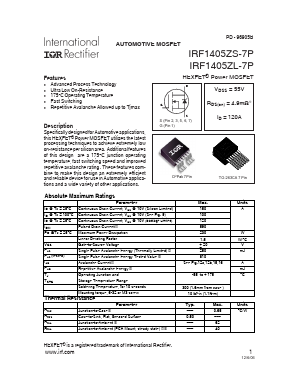 IRF1405ZL-7P Datasheet PDF International Rectifier