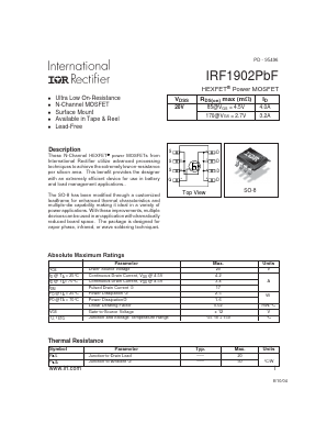 IRF1902PBF Datasheet PDF International Rectifier