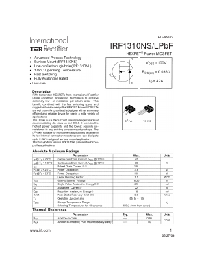 IRF1310NSTRLPBF Datasheet PDF International Rectifier
